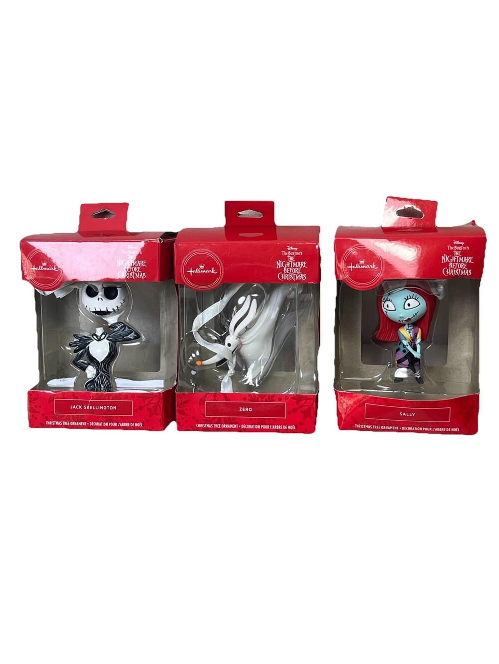 2019 Hallmark Set Of 3 NIGHTMARE BEFORE CHRISTMAS Jack, Sally & Zero Ornaments 3